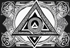 design a valknut tattoo with "om" symbol tattoo idea