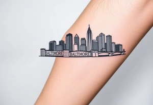 Baltimore Maryland Skyline With Baltimore Heritage tattoo idea
