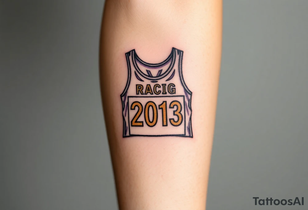 Racing bib 2013 purple and gold tattoo idea