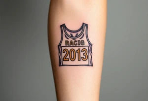 Racing bib 2013 purple and gold tattoo idea