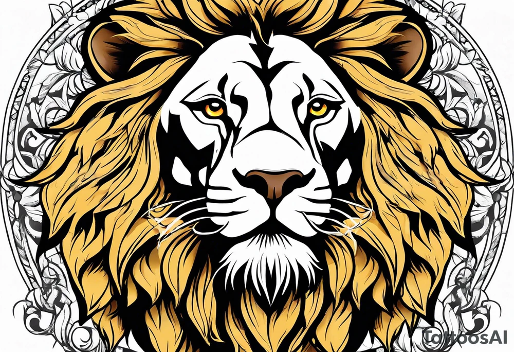 Lion top; sunflower bottom tattoo idea