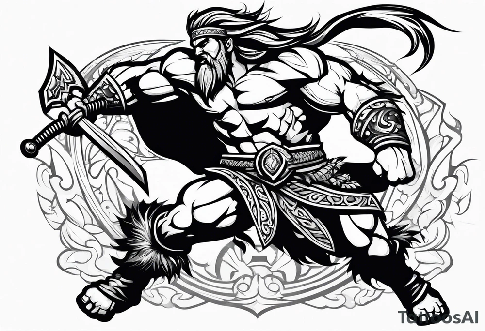 leaping barbarian tattoo idea