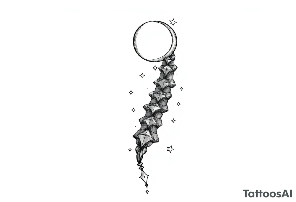 things to add on to a spine tattoo with moon and stars very dainty tattoo idea