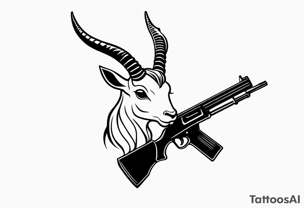 capricorn with sunglasses and shotgun tattoo idea