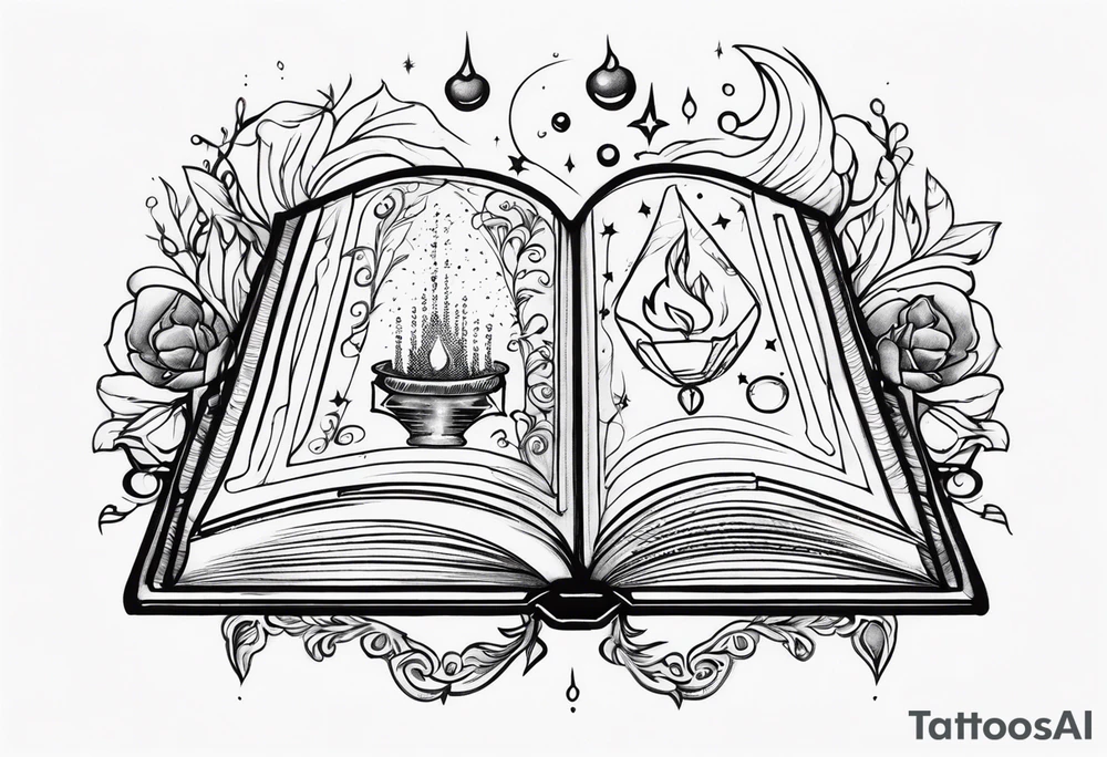 Potion Spellbook tattoo idea