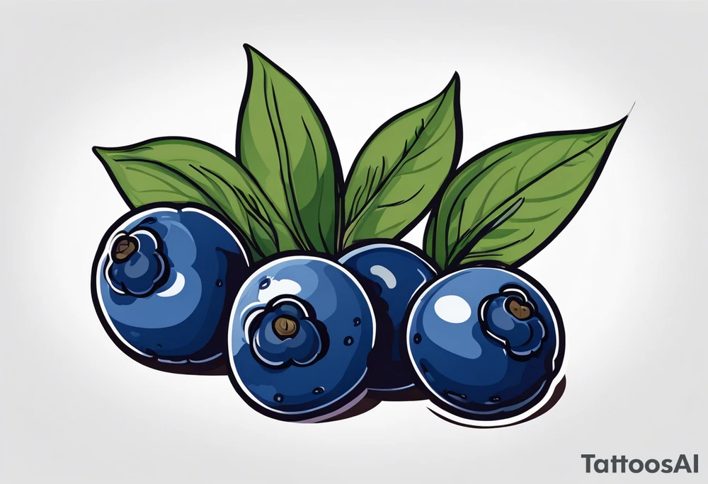 3 blueberries with a leaf tattoo idea