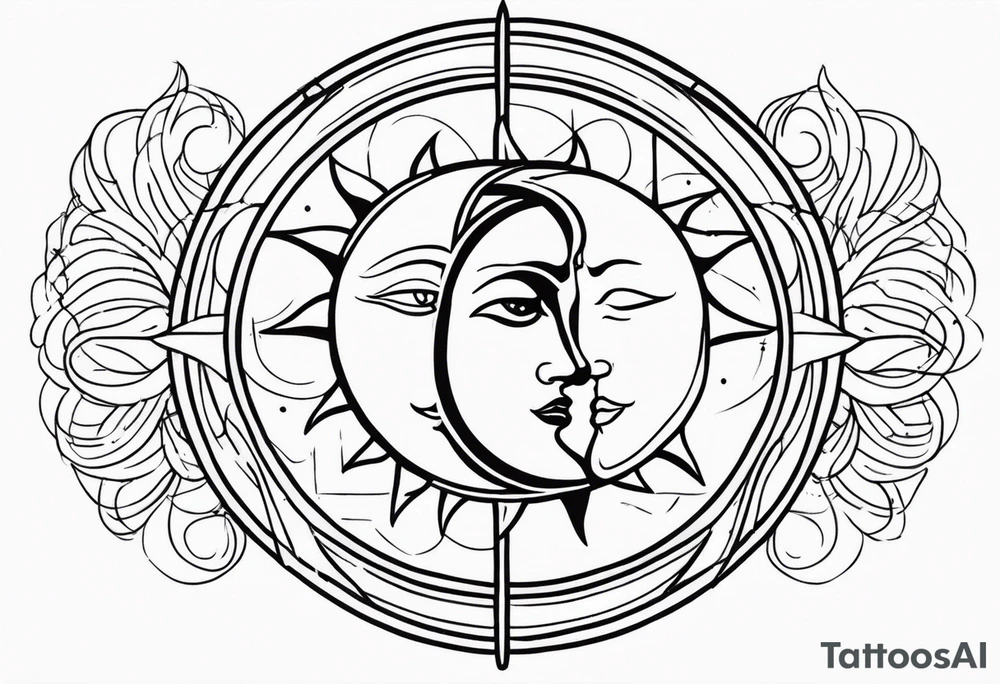 Sun and moon intertwined. tattoo idea