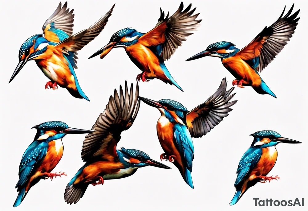kingfisher taking flight tattoo idea