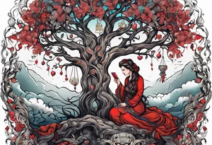 Family tree with mom and dads bloodline tattoo idea