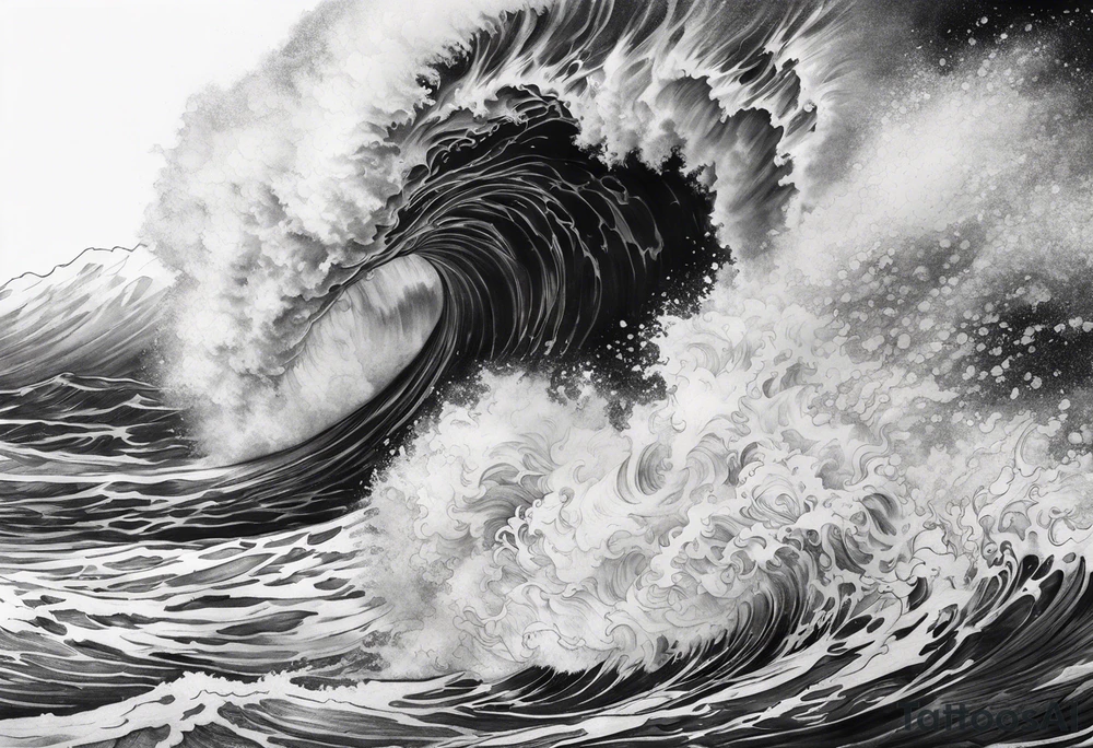 rough ocean tattoo idea