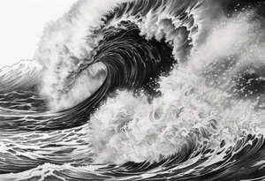 rough ocean tattoo idea