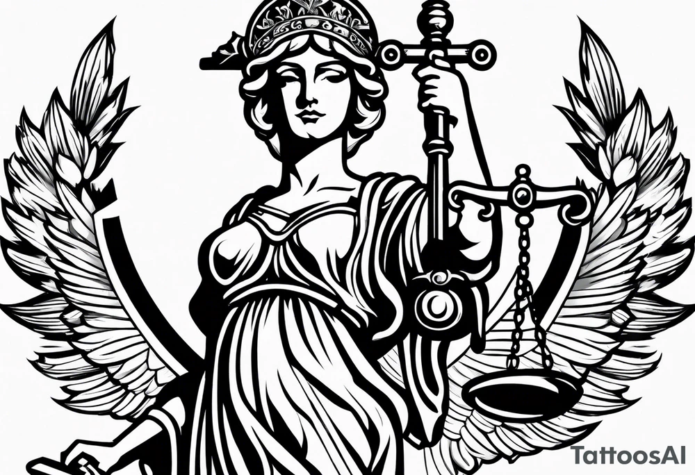 lady justice tattoo idea