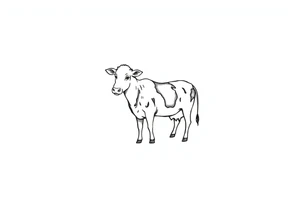 small black and white patched cow tattoo idea