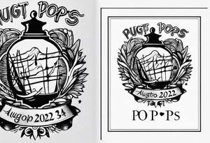 Simple memorial tattoo with the date August 13,2024 and the name”pops” tattoo idea