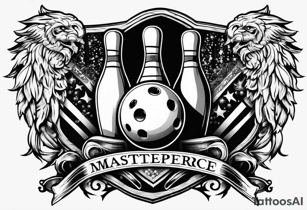 Bowling theme and LaValley family crest tattoo idea