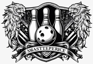 Bowling theme and LaValley family crest tattoo idea