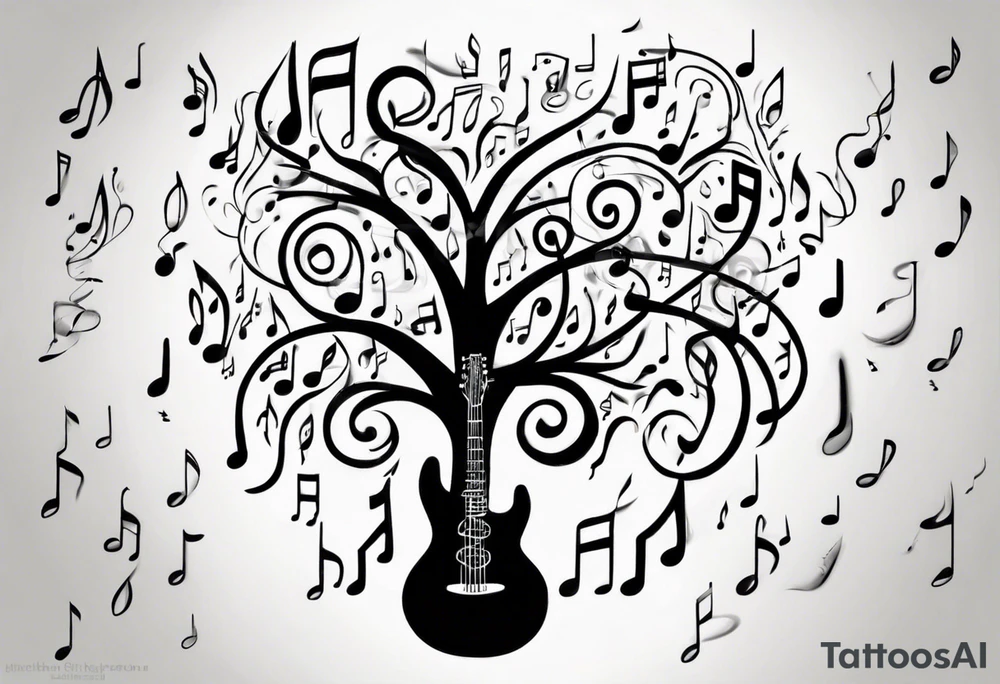 music speaker note tree stave notes tattoo idea