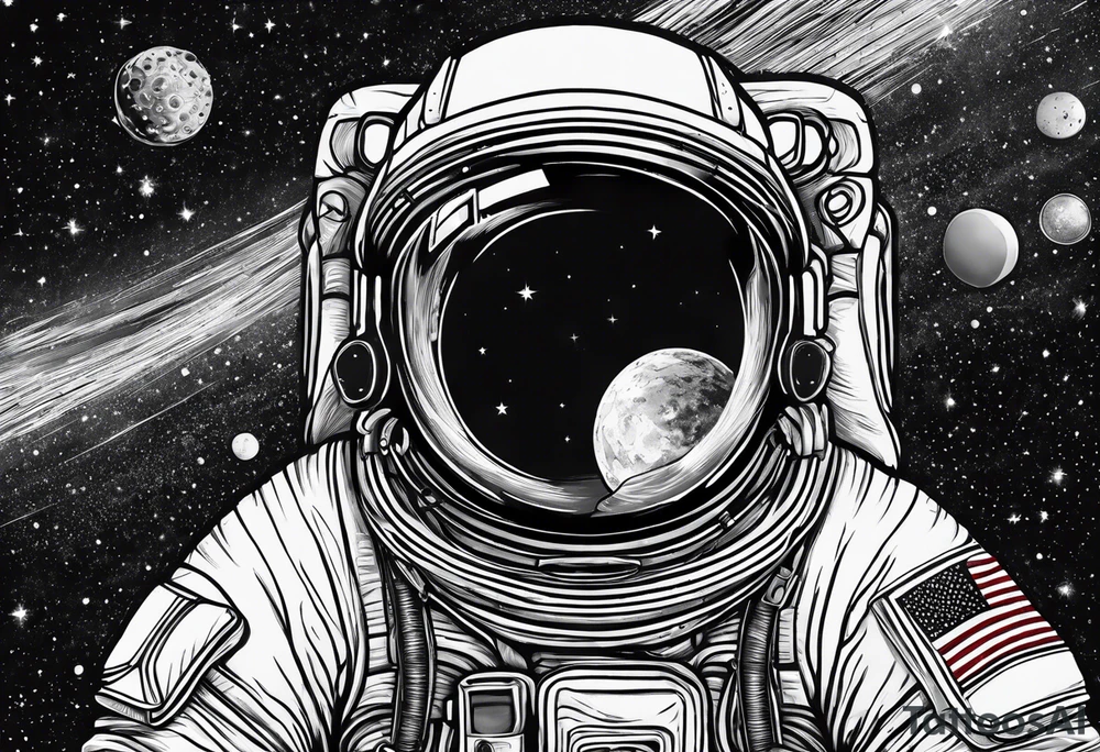A astronaut getting sucked into a black hole tattoo idea