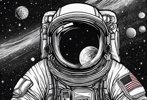 A astronaut getting sucked into a black hole tattoo idea