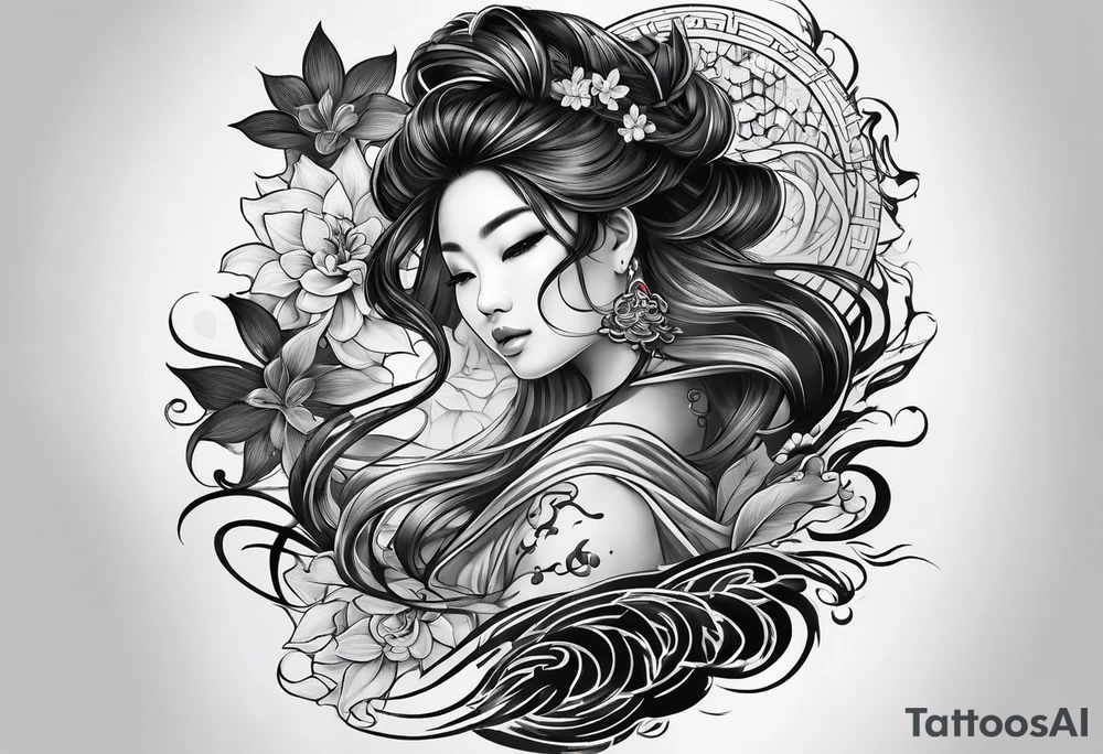 Vietnamese calligraphy writing tattoo idea