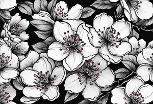 Cherry Blossom with the words RIP Andrew tattoo idea