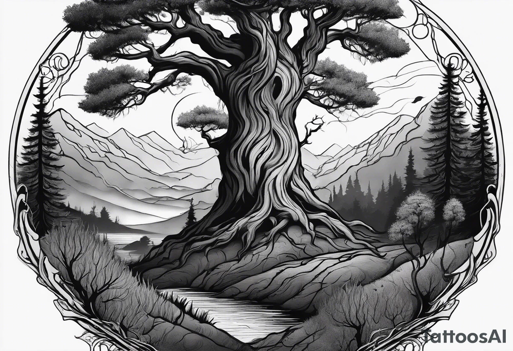 Leshy creepy trees tattoo idea