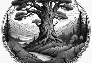 Leshy creepy trees tattoo idea