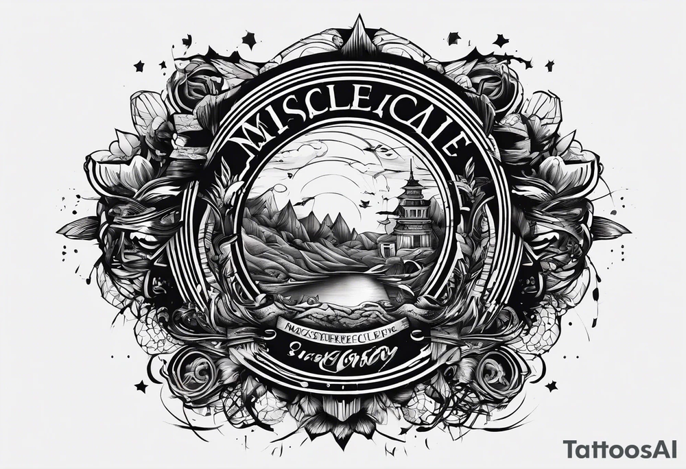 messy lines trash circcle logo tattoo idea