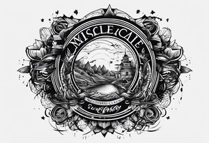 messy lines trash circcle logo tattoo idea