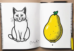 a lemon and a cat paw tattoo idea