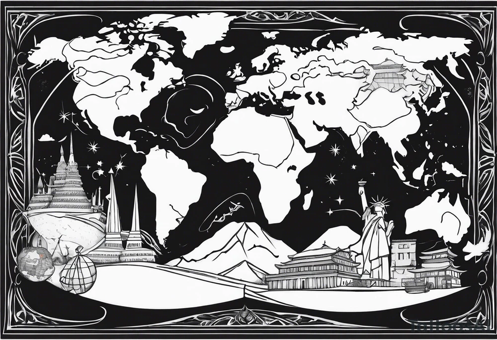 Travel the world tattoo idea