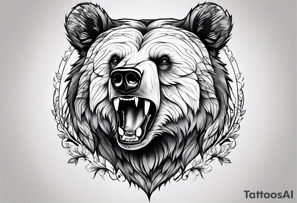 Realistic bear tattoo idea