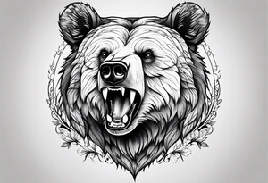 Realistic bear tattoo idea