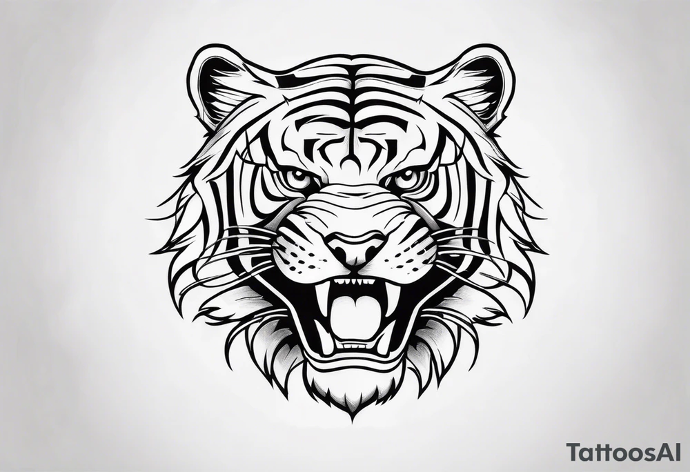 Tigre deformado de mierda tattoo idea
