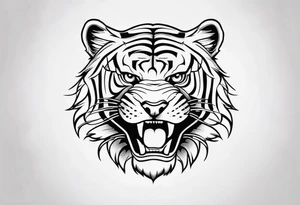 Tigre deformado de mierda tattoo idea