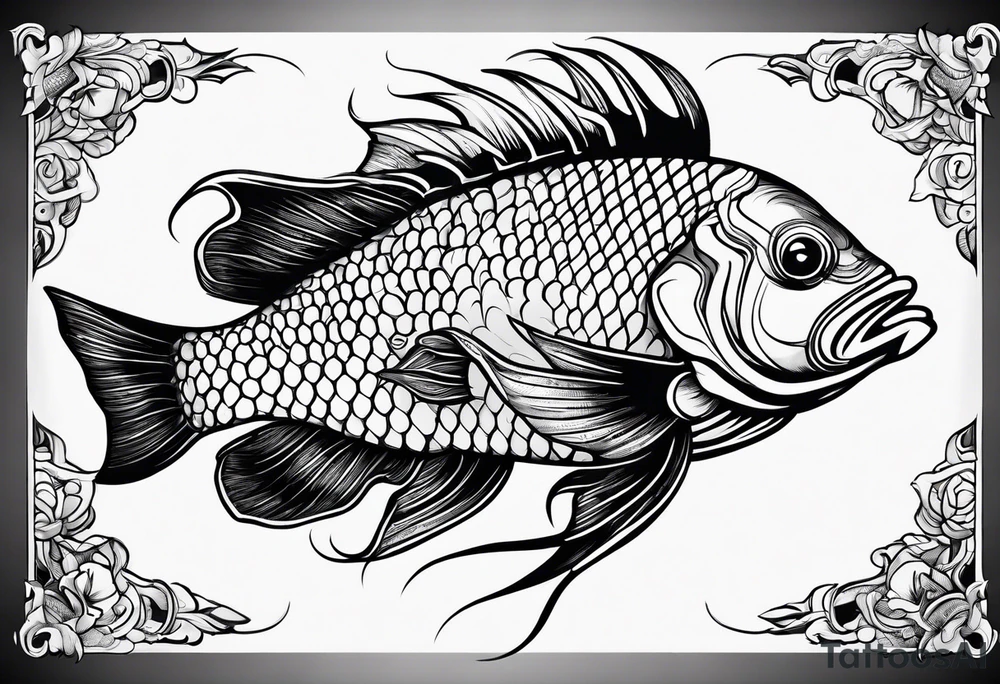 fish plus goat tattoo idea