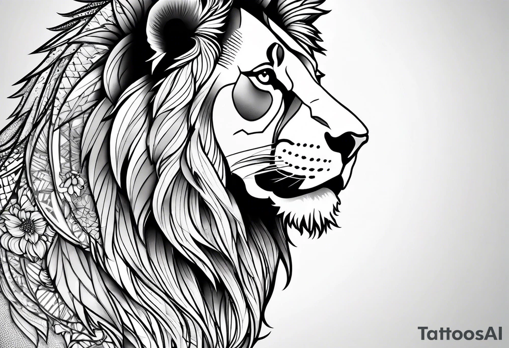 geometric lion tattoo tattoo idea