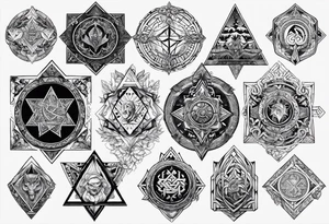 gods of Scandinavian mythology and runes tattoo idea