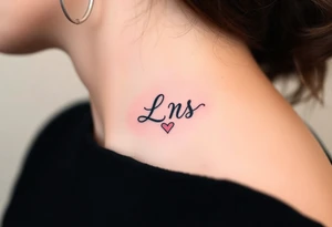 Small Kiss mark with the initials lrs tattoo idea