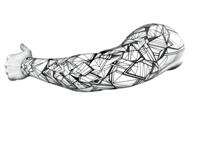 bold line ornamentaali viikinkikuviot tattoo idea