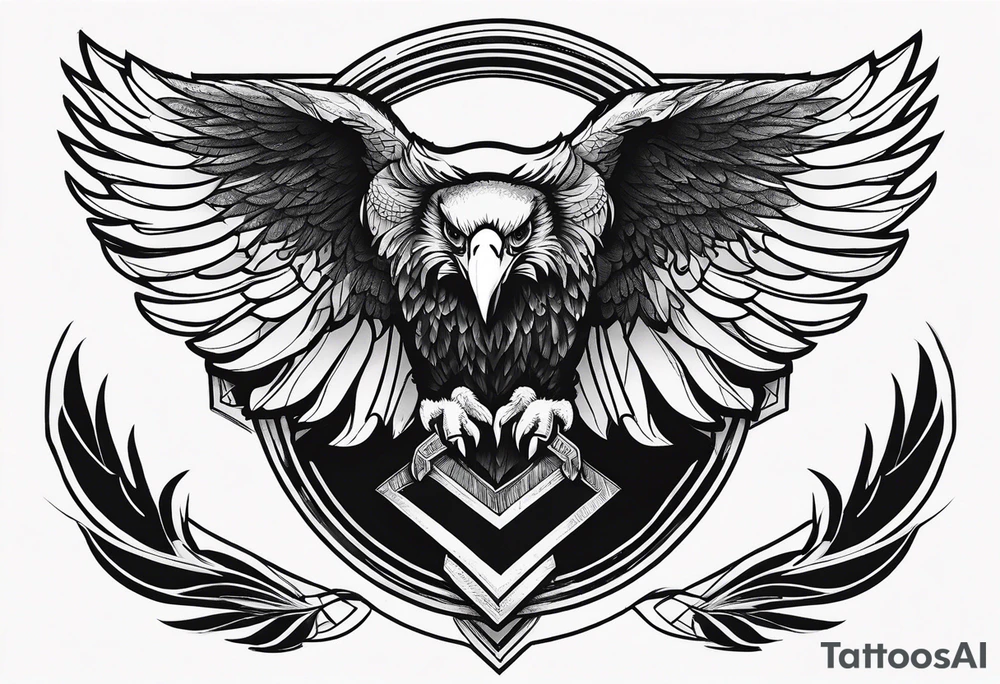 Manly eagle chest shoulder to shoulder tattoo idea