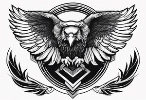 Manly eagle chest shoulder to shoulder tattoo idea