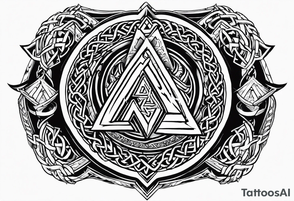 Valhalla round shield axe
Valknut barbed wire chains tattoo idea Valhalla round shield axe
Valknut barbed wire chains tattoo idea