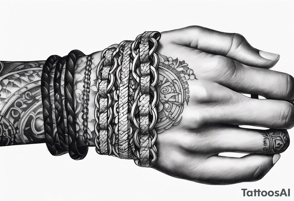 bicycle chain around wrist tattoo idea