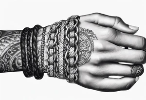 bicycle chain around wrist tattoo idea