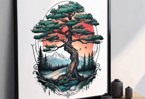 tree in forest tattoo idea
