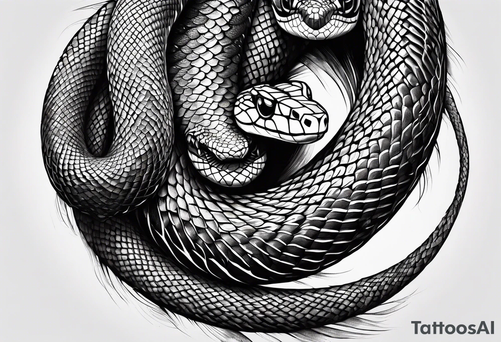 snake wrapped around forearm biting vein tattoo idea