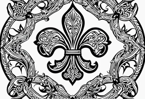 Fleur de lys celtique en flamme tattoo idea