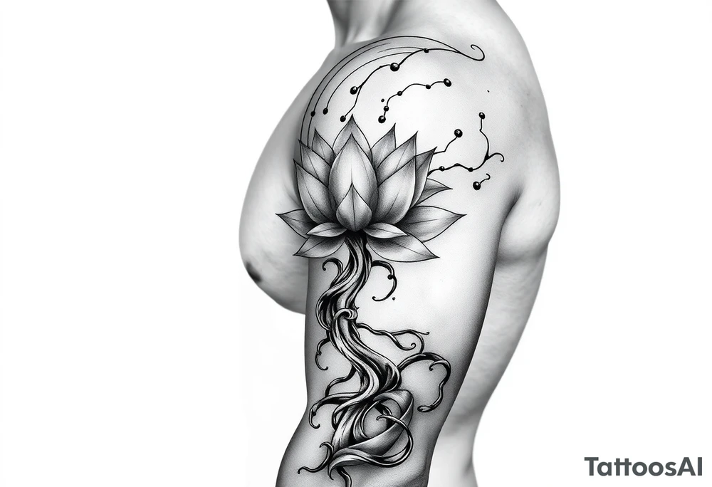 Lotus flower and tree of life tattoo idea