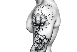 Lotus flower and tree of life tattoo idea